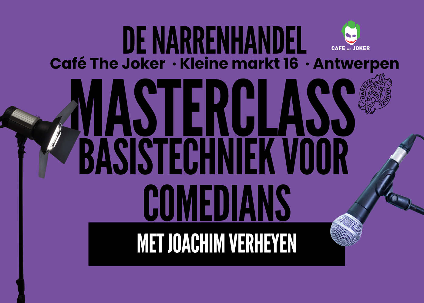 Masterclass · Basistechniek voor comedians (Antwerpen)